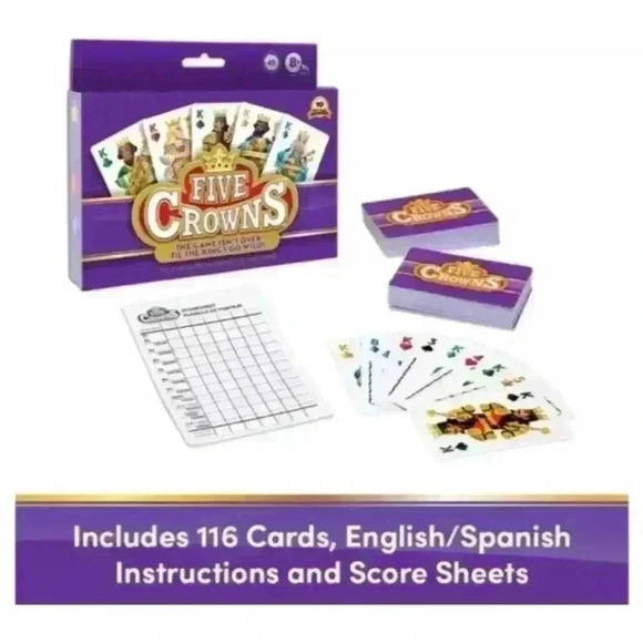 Five Crowns The Five-Suited Rummy Style Card Game 10 Best Game Awards Ages 8+ - Picture 5 of 8